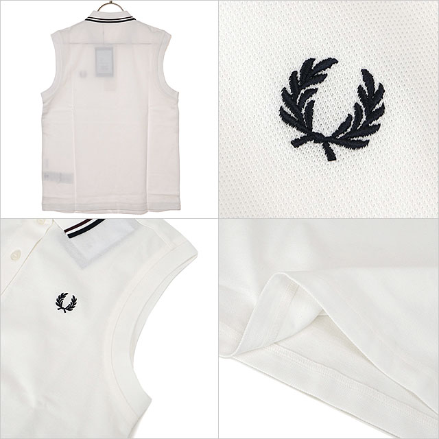 FRED PERRY プリーツ襟ノースリーブトップス フレッドペリー FRED PERRY タンクトップ レディース スリーブレス
