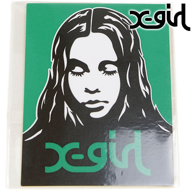 å X-girl åեƥå [105253054026 FW25] X-girl FACE STICKER 󥺡ǥ ƥå   ž ȥ꡼ GREEN ڥ᡼ 谷Ź