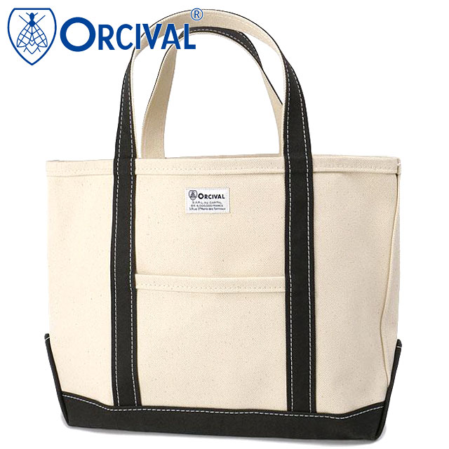 オーシバル ORCIVAL トートバッグ ミディアム [OR-H0284-KWC] TOTE BAG MEDIUM メンズ・レディース ユニセックス 鞄 日本製 キャンバストート 中サイズ 帆布 ホワイト系 ECRU/CHARCOAL 正規取扱店
