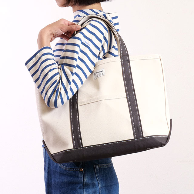 オーシバル ORCIVAL トートバッグ ミディアム [OR-H0284-KWC] TOTE BAG MEDIUM メンズ・レディース ユニセックス 鞄 日本製 キャンバストート 中サイズ 帆布 ホワイト系 ECRU/CHARCOAL 正規取扱店