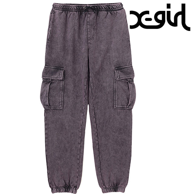 【SALE】エックスガール X-girl フェイデッド カーゴ スウェットパンツ [105251031007 SS25] FADED CARGO SWEAT PANTS レディース Xgirl ボトムス ルーズシルエット PURPLE 正規取扱店【ts】 SALE】エックスガール X-girl フェイデッド カーゴ スウェットパンツ
