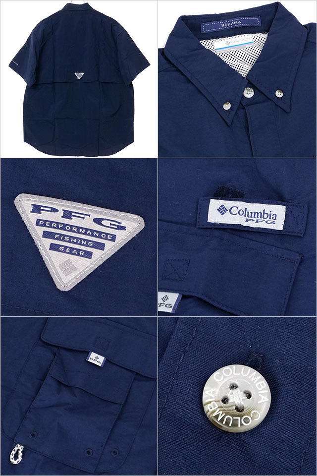 ̵ۥӥ Columbia  ХϥII 硼ȥ꡼֥ [FM7047-464 SS24] Bahama II S/S Shirt ȥåץ Ⱦµ UVå Collegiate-Navy ڥ᡼