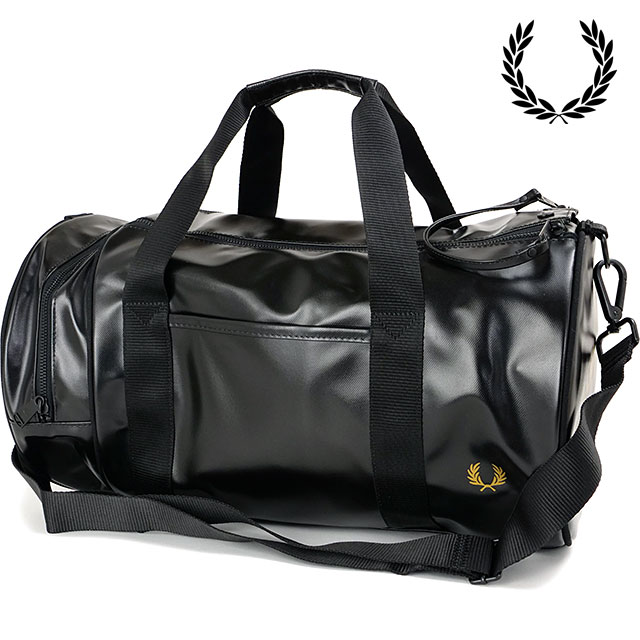 FRED PERRY BARREL BAG/フレッドペリーバレルバッグ Classic Mini Barrel Bag(1SZ D57：BLACK / ECRU): | FRED PERRY