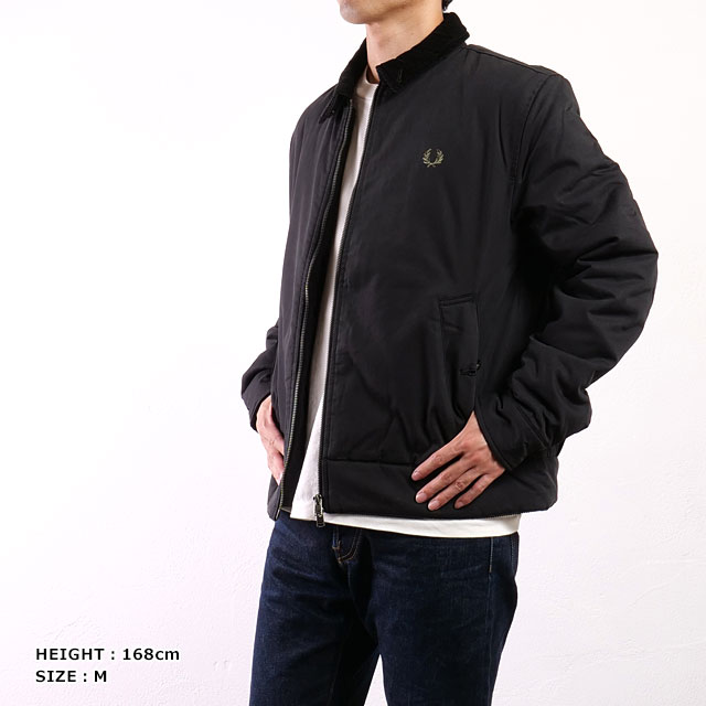 CABAN ブラック ジャケット Fサイズ フレッドペリー FRED PERRY コットン カバンジャケット [J8535-184