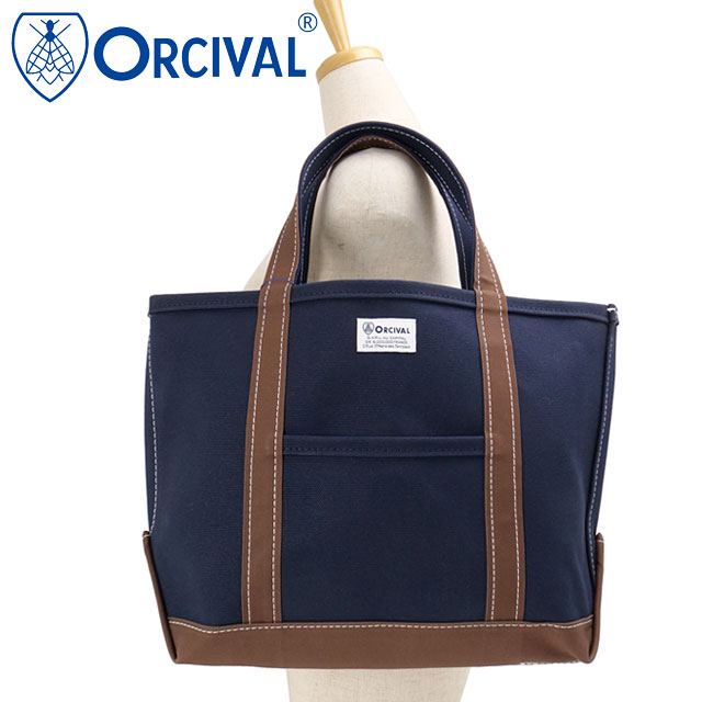 オーシバル ORCIVAL トートバッグ ミディアム [OR-H0284-KWC] TOTE BAG MEDIUM メンズ・レディース ユニセックス 鞄 日本製 キャンバストート 中サイズ 帆布 ネイビー MARINE/HAZELNUT 正規取扱店