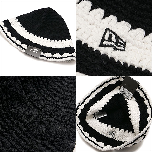 Y.A.R.N. クロシェ編みグレーキャップ ニューエラ キャップ NEW ERA CAP ハット クロッシェニット ボーダー