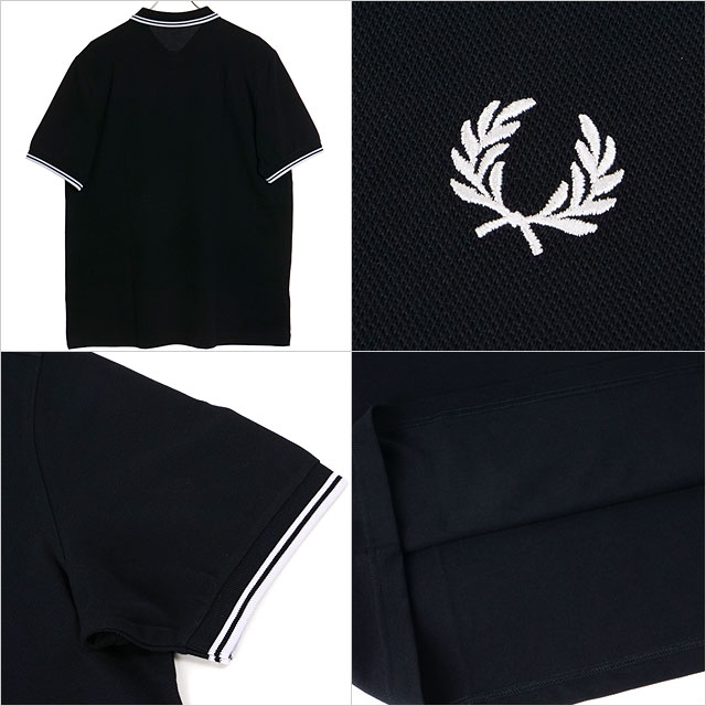 եåɥڥ꡼ FRED PERRY ݥ ĥ ƥåץ եåɥڥ꡼ [M3600-350] TWIN TIPPED FRED PERRY SHIRT  ȥåץ Ⱦµ åȥԥ BLACK
