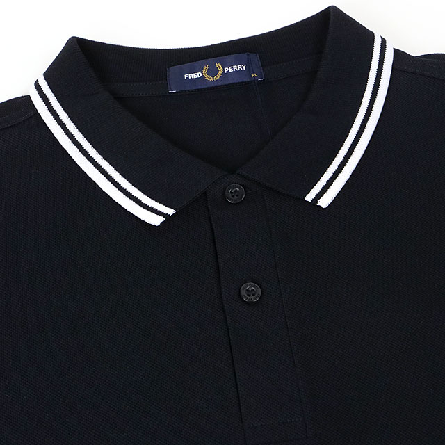 եåɥڥ꡼ FRED PERRY ݥ ĥ ƥåץ եåɥڥ꡼ [M3600-350] TWIN TIPPED FRED PERRY SHIRT  ȥåץ Ⱦµ åȥԥ BLACK