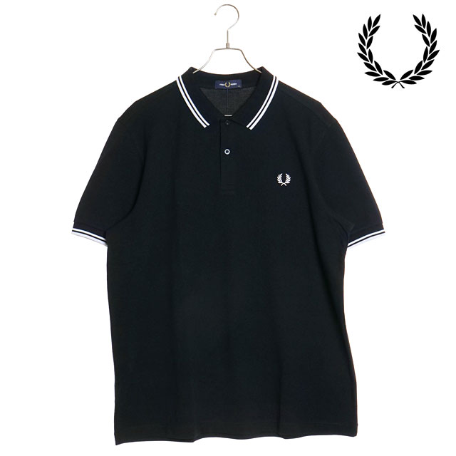 եåɥڥ꡼ FRED PERRY ݥ ĥ ƥåץ եåɥڥ꡼ [M3600-350] TWIN TIPPED FRED PERRY SHIRT  ȥåץ Ⱦµ åȥԥ BLACK