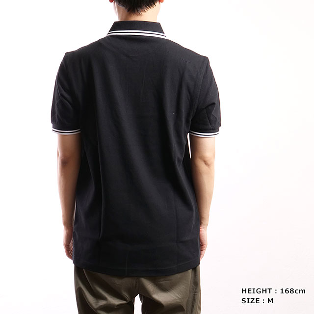եåɥڥ꡼ FRED PERRY ݥ ĥ ƥåץ եåɥڥ꡼ [M3600-350] TWIN TIPPED FRED PERRY SHIRT  ȥåץ Ⱦµ åȥԥ BLACK