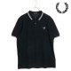 եåɥڥ꡼ FRED PERRY ݥ ĥ ƥåץ եåɥڥ꡼ [M3600-350] TWIN TIPPED FRED PERRY SHIRT  ȥåץ Ⱦµ åȥԥ BLACK
