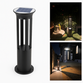 ガーデンライトled屋外外灯庭ポール【最大18ヵ月保証】msm-GD01 ソーラー 光センサー | 10時間連続照明 | IP65防水仕様 | 電球色3000K モダン |アプローチライト 庭園灯 d