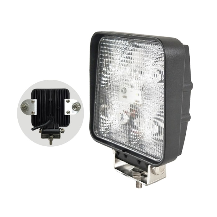角型LED作業灯 15W 広角・集光選択可 12V・24V兼用 Bridgelux msm909 LEDワークライト トラクター・フォークリフト用 タイヤ灯・路肩灯・バックランプ EMCノイズ対策｜1～60台選択可｜msm909-15