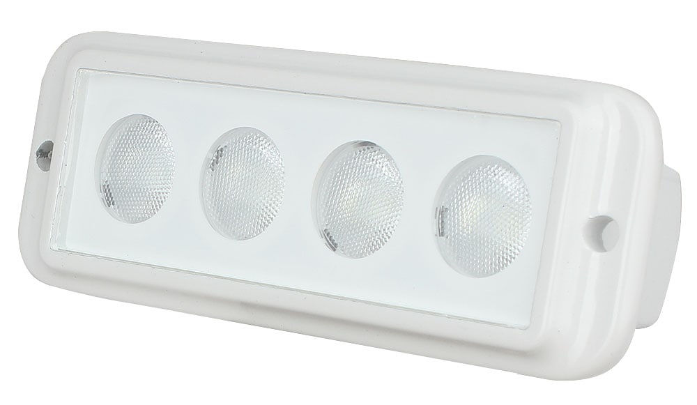 はめ込み式小型LED作業灯【1台】 12W 広角 12V・24V兼用 白ボディ msm3215 LEDワークライト トラクター・重機用 タイヤ灯・バックランプ・フォグランプ EMCノイズ対策