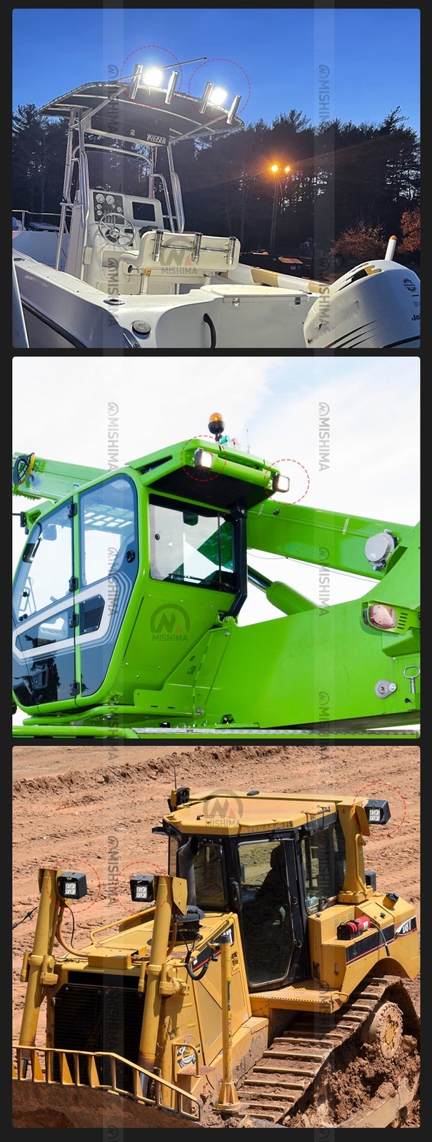 led作業灯24v led作業灯12v高品質 LED作業灯 64W OSRAM製 LED採用【3台セット】msm8964 12V/24V対応 広角5000lm 防水 農業機械/除雪車/災害対策用ライト