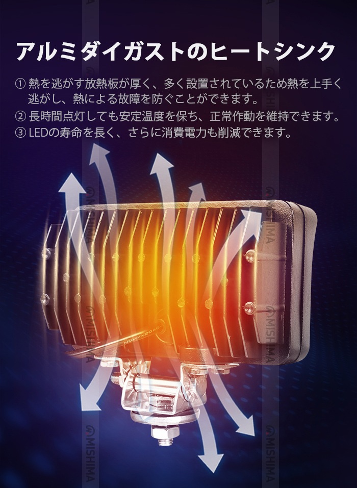 ledワークライト12v 24v ledワークライト車【2台・最大14ヵ月保証】msm4560/4590 12v 24v 防水 広角/超広角タイプ選択可 ノイズ対策 45W12v 24v兼用 集魚灯 船用 