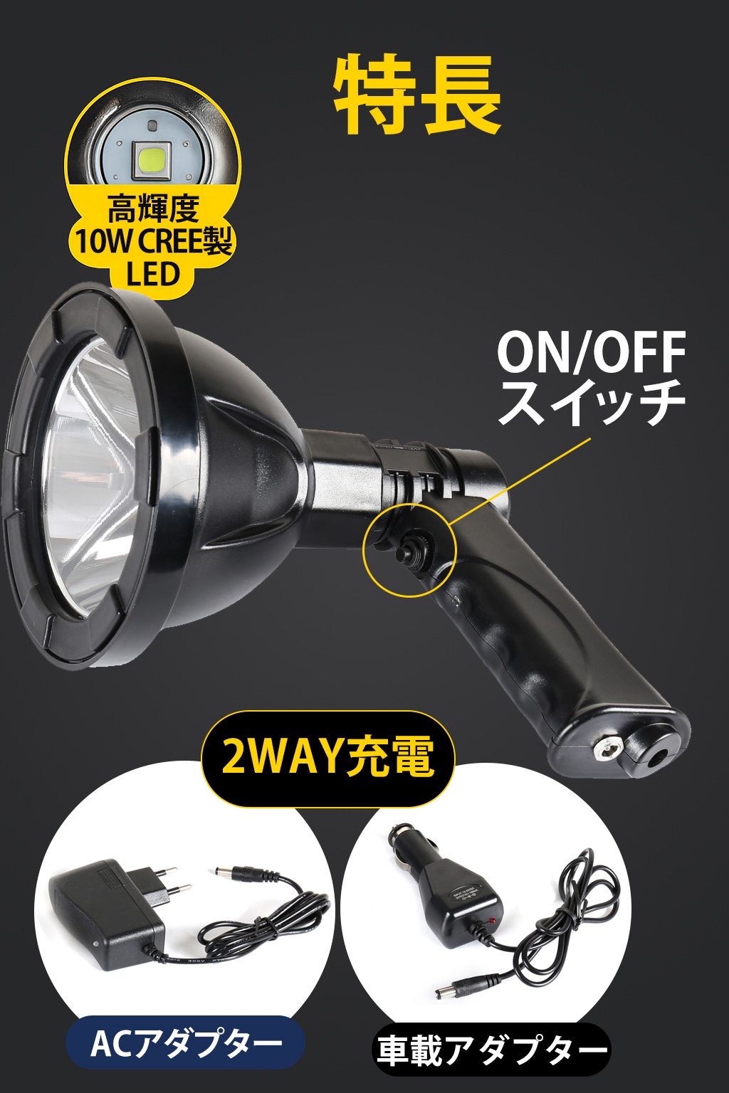 作業灯 投光器 LED ワークライト 10W 100V-240V・12V/24V WEIMALL LEDワークライト 12v 24v 車 27W 9連 9灯 サーチライト