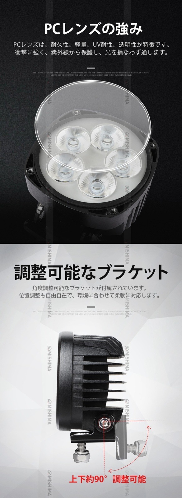 led作業灯12v led作業灯24v led作業灯ワークライト【4台/最大14ヵ月保証】50W led作業灯24vノイズ対策 ｍsm4050 船舶 拡散 広範囲 50w 集魚灯 船舶ライト ledサーチライト/投光器