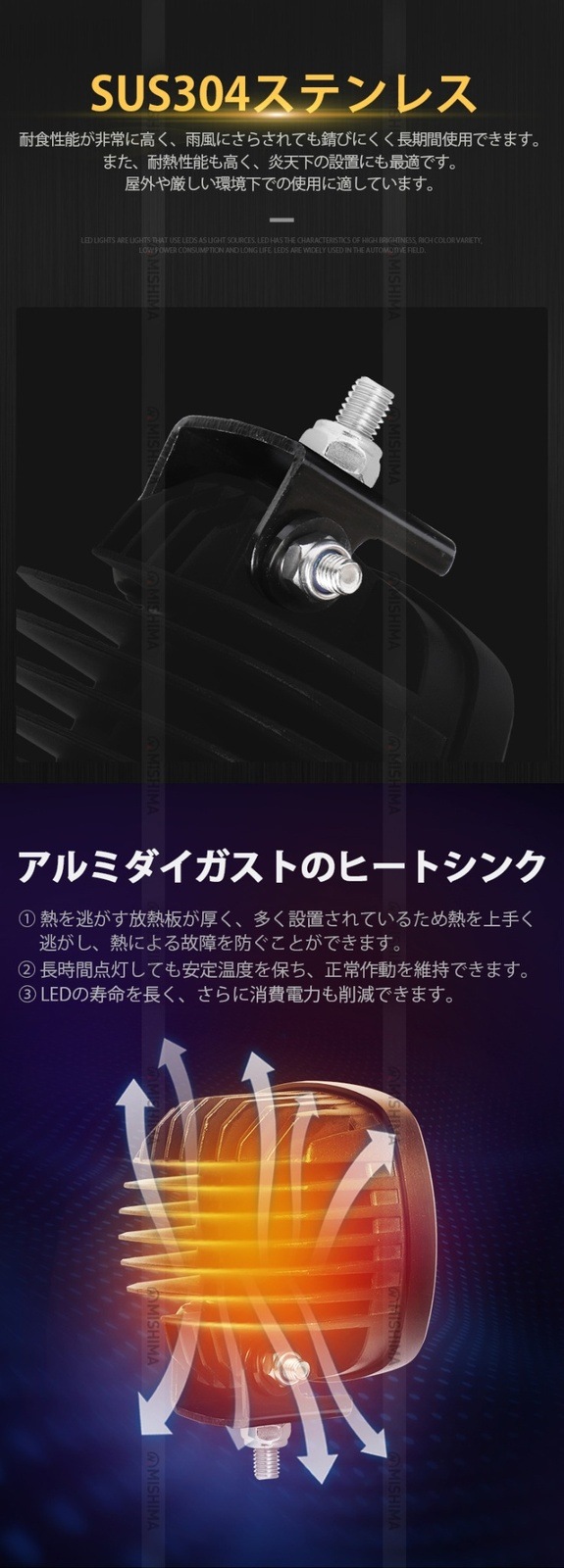 led作業灯12v led作業灯24v led作業灯ワークライト【4台/最大14ヵ月保証】50W led作業灯24vノイズ対策 ｍsm4050 船舶 拡散 広範囲 50w 集魚灯 船舶ライト ledサーチライト/投光器