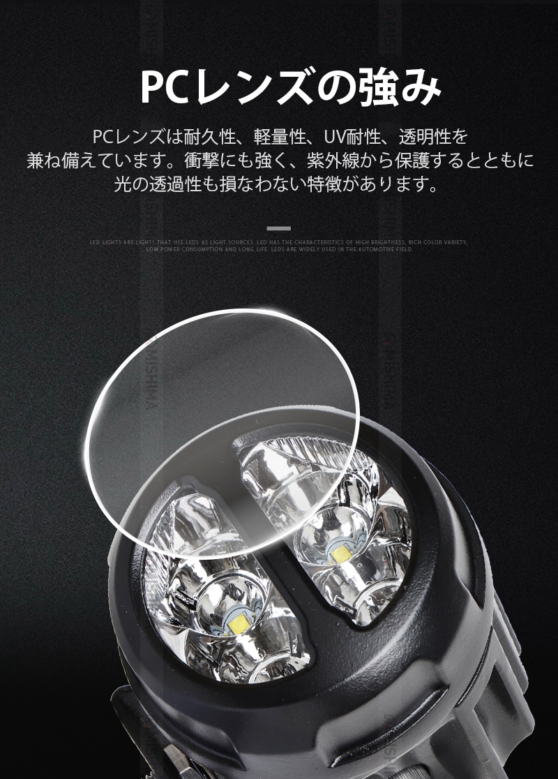 作業灯 LED ワークライト 20Wフォグランプ 汎用 12v 24v に対応 PIENSE フォグランプ バイク LED 汎用 12⁄24V 20W 防水 IP67 ハイロー