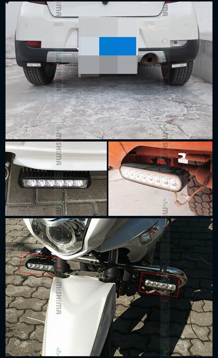 18W タイヤ灯 補助灯 LED ワークライト 【黒色/白選択可能・1台 