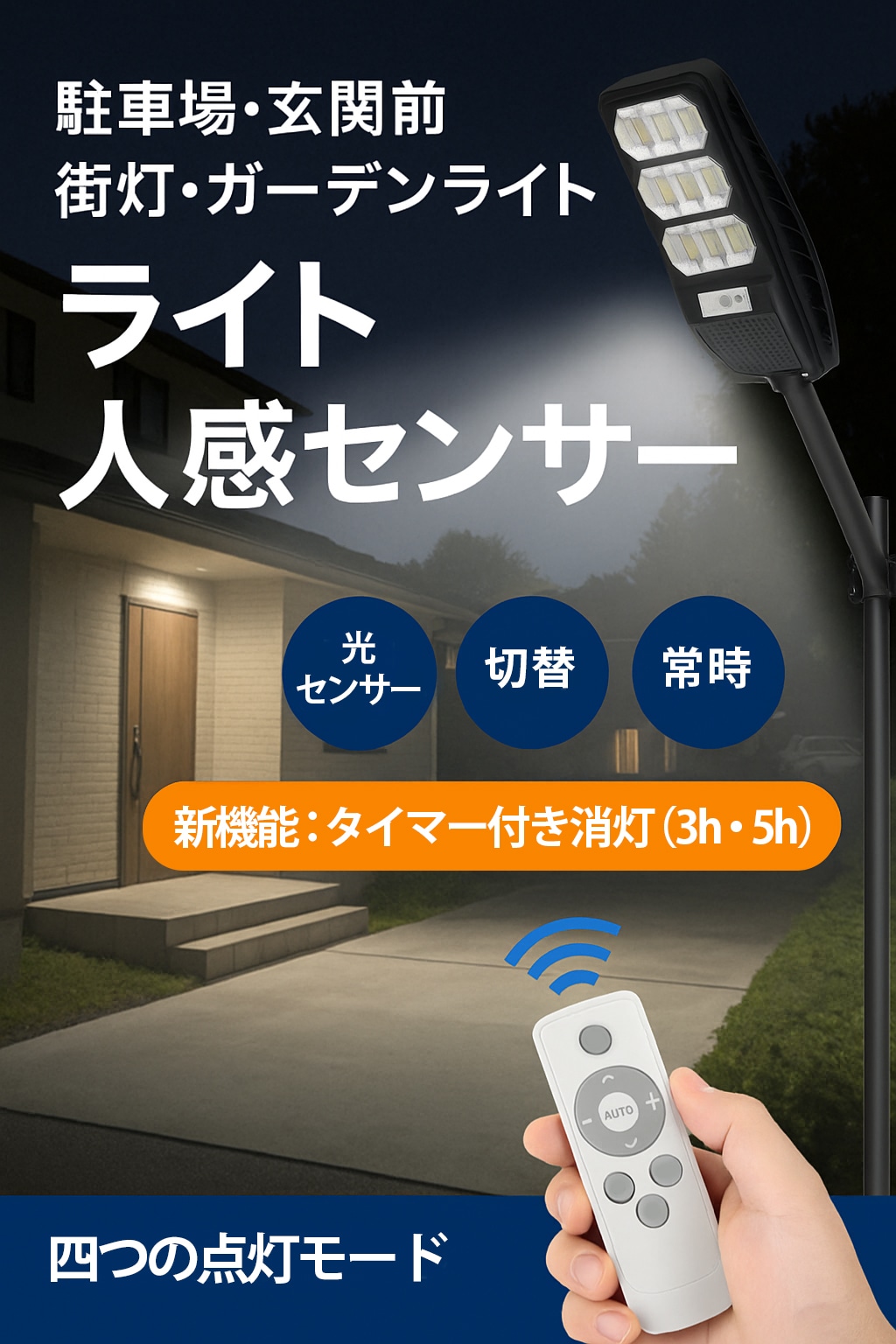 LED 街灯 街路灯【最大18ヵ月保証!ソーラー街灯】msm-LH ソーラーライト 屋外 一体型 防犯灯 ストリートライト ポール灯 人感センサーと光センサー リモコン操作 街路灯 庭先灯 駐車場灯 歩道灯 1081/1573/2136 ルーメン