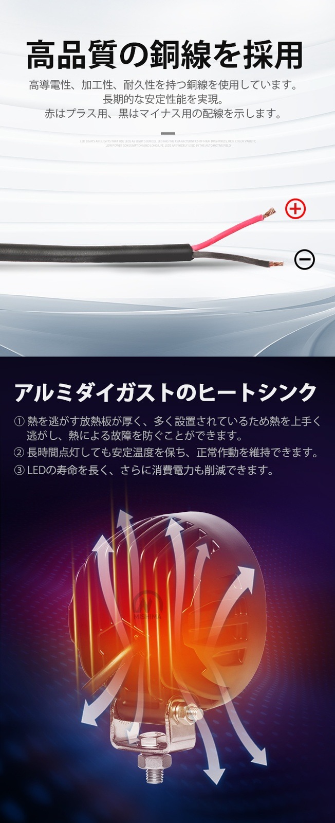LED作業灯 100W OSRAM 12V/24V 広角 IP67 EMCノイズ対策 建設機械 トラック 船舶|1~20台選択可|msm-86100