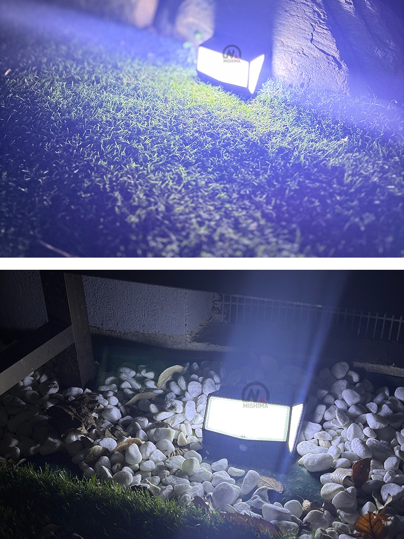 ソーラーセンサーライト 468LED 3面発光 270°広角 IP65 人感センサー 屋外 防犯|1~10台選択可|msm-LT468