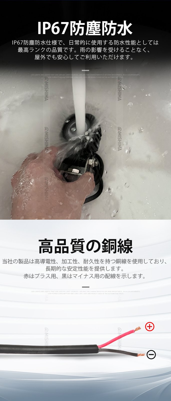 作業灯 12V 24V対応 【10W】 高輝度 ワークライト 【6台セット】 投光器 LED 防水 防塵 耐久性抜群 トラック 重機 建設機械向け 小型 丸型 角型 最大14ヵ月保証 高耐久 オフロード対応 MSM-N609/N610