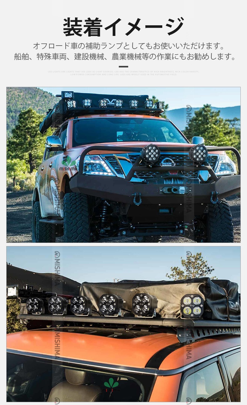 led作業灯12v led作業灯24v【1セット2個入り】led作業灯ワークライト 1年保証 msm1240 40W 前照灯 補助灯 12V 24V 集光 ヘッドライト フォグランプ サーチライト 