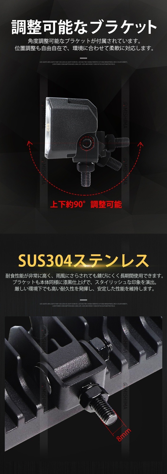 オールブラック仕様 高輝度LED作業灯【1台】12V/24V兼用 IP67防水 msm-6545 広角拡散型 船舶/トラック/農業機械/建設機械用 補助灯 デッキライト 投光器 ノイズレス仕様 EMC対応 アルミボディ 長寿命PHILIPSチップ 温度制御 取付簡単 保証最大14ヵ月