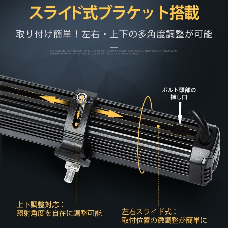 期間限定20%OFF！ 高輝度LED作業灯 12V/24V対応 30W/75W LEDライトバー 狭角スポット/広角照射タイプ msmB1118/B1175 防水IP67 EMC対策 車両/重機/船舶対応ライト