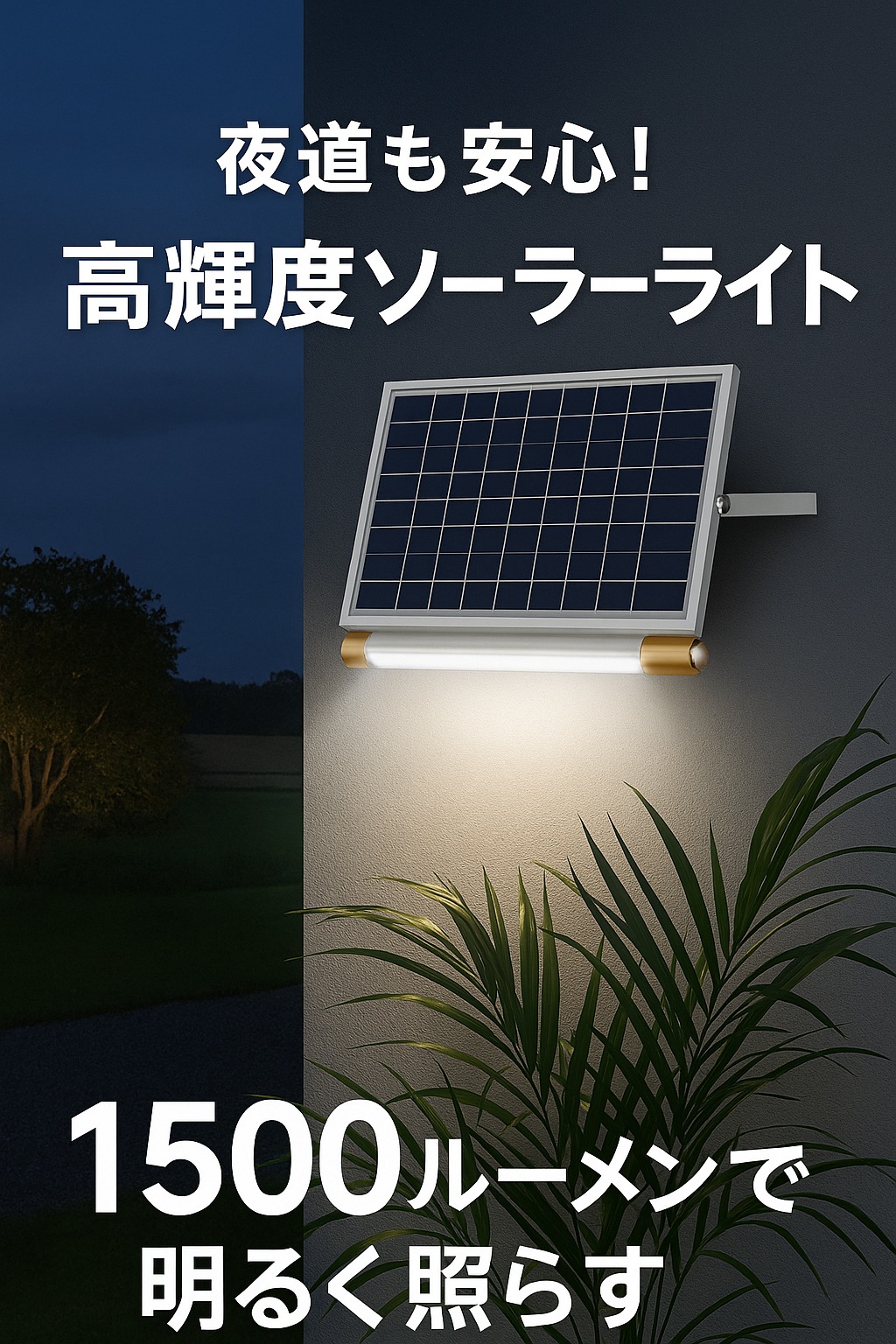 ソーラーライト屋外 ソーラーライト庭【1500ルーメン・最大18ヵ月保証