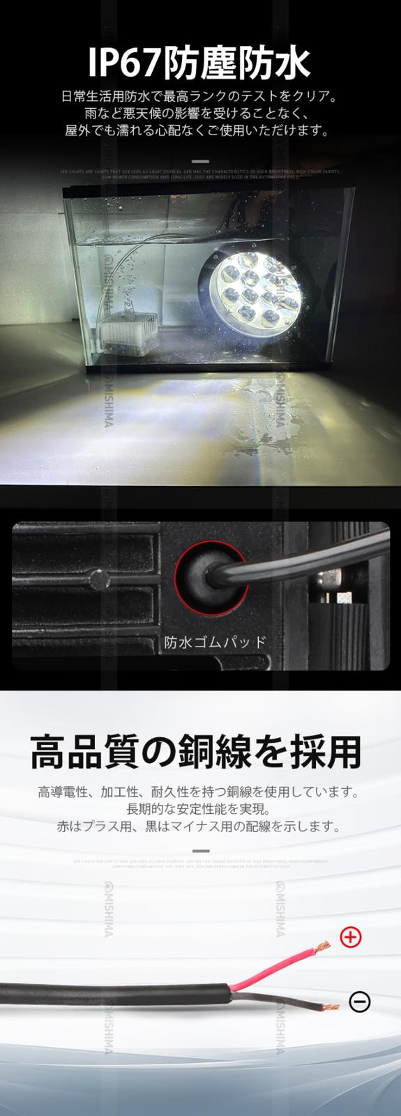 LED作業灯120W ハイパワー 【12v 24v 48v 兼用・120W・4台】msm04120 ノイズ対策 集魚灯 船用 トラクター・重機/前照灯/作業灯/ワークライト/投光器