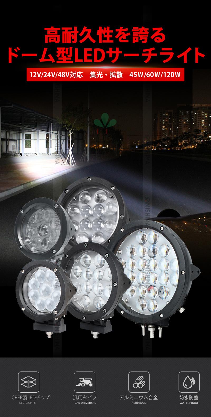 LED作業灯120W ハイパワー 【12v 24v 48v 兼用・120W・4台】msm04120 ノイズ対策 集魚灯 船用 トラクター・重機/前照灯/作業灯/ワークライト/投光器