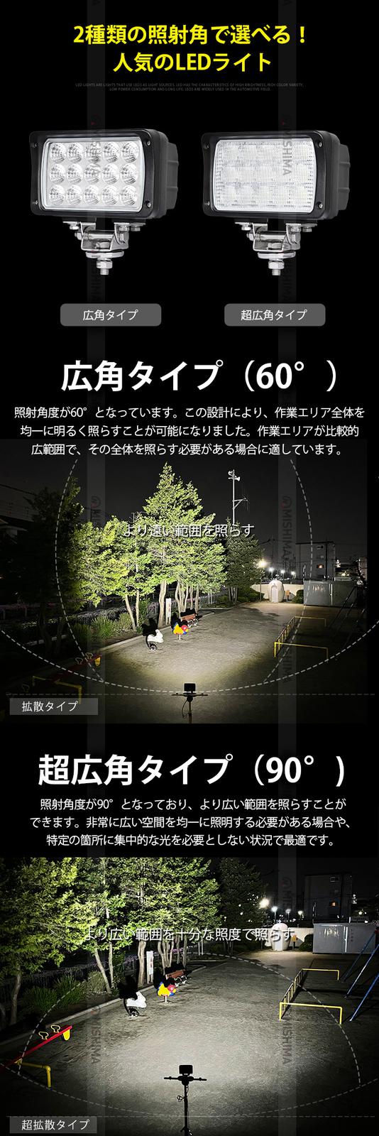 【拡散タイプ LED作業灯 45W】広角60°／超広角90°｜4色発光（白・青・電球色・黄）｜12V/24V対応｜トラック・重機・農機向けワークライト｜最大14ヵ月保証｜msm-4560/4590シリーズ｜LEDワークライト｜12v 24v｜ 広範囲 強力照射｜ノイズ対策｜代引可