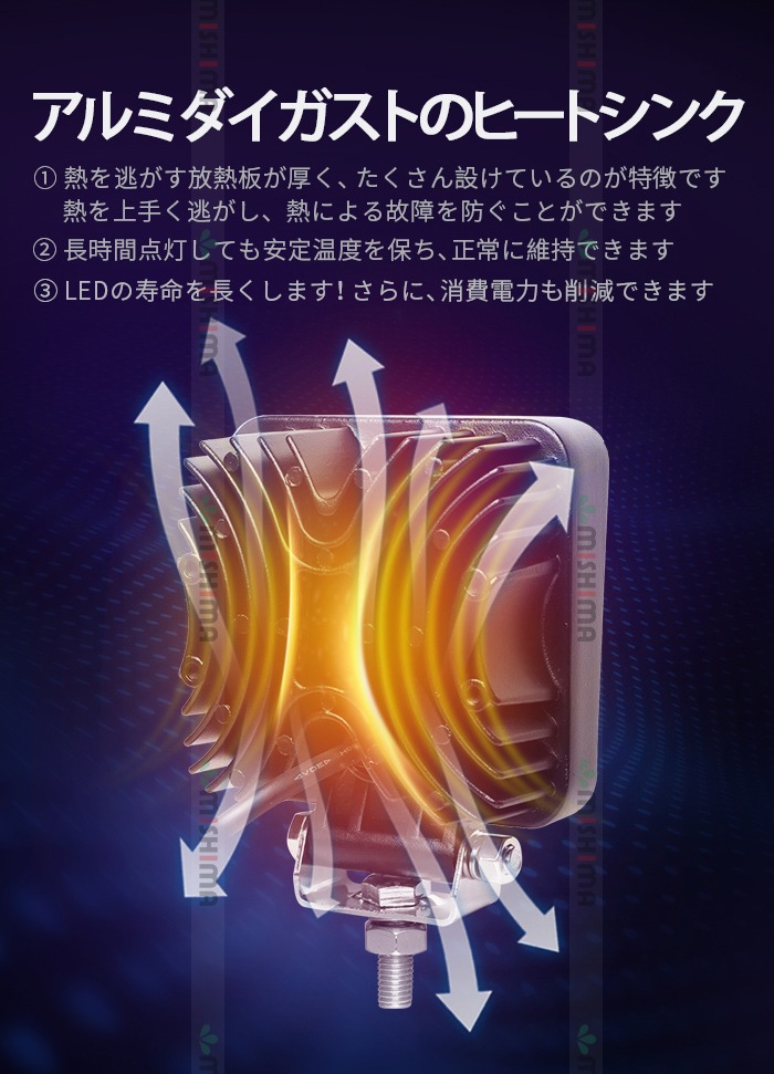 作業灯 LED ワークライト【1台／シガーソケット式・最大14ヵ月保証】 広角 27W 12v/24v対応msm921-27si 防水 キャンプ アウトドア ウォーキング 非常用 非常灯 防災 農業 漁業 建設 警備 工事 軽トラ トラック 