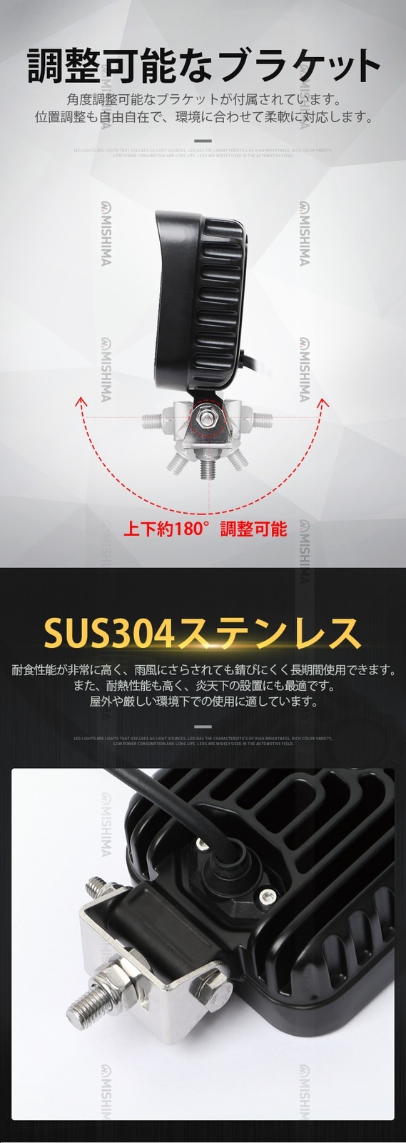 ワークライトled 20W LED作業灯【1台】ミニサイズ 広角照射 12V/24V