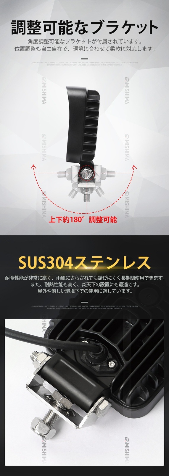 LED作業灯 96W OSRAM製 12V 24V対応 広角 拡散 高輝度 防水 防塵 IP67 ワークライト 車用 トラック 重機 建設機械 農業機械 船舶 フォークリフト トラクター バックランプ 作業車 投光器 キャンプ 夜釣り 防災対応 EMCノイズ対策