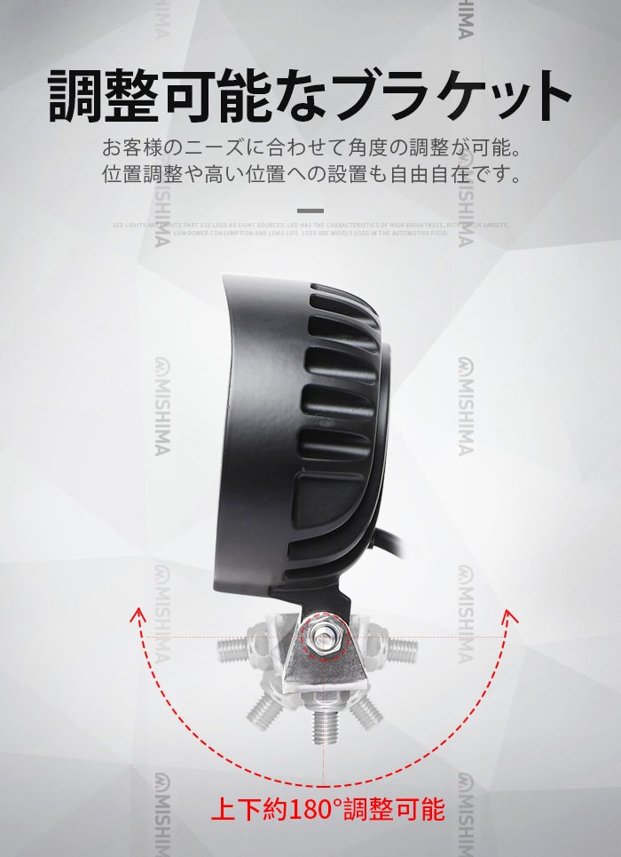 丸型小型LED作業灯 36W 3060lm OSRAM 12V/24V 広角 IP67 EMC 重機 農機|1~40台選択可|msm7336-os36