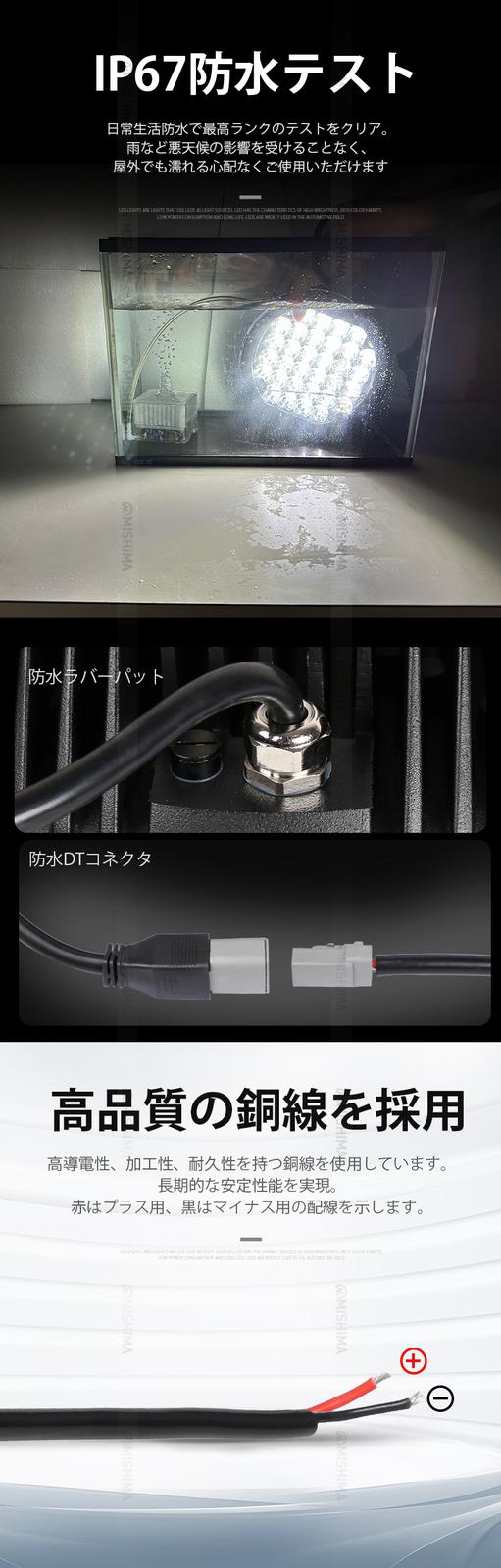 ワークライトled12v ワークライト24v【クリア/拡散レンズ・4台・最大14