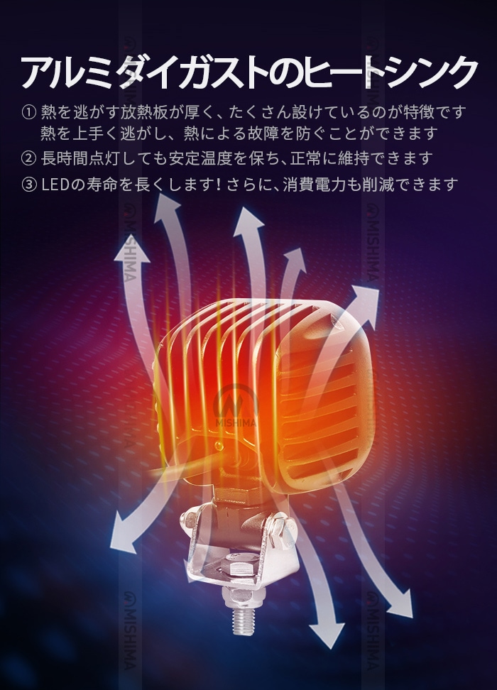led作業灯12v led作業灯24v led作業灯ワークライト【1台・50W】前照灯 デッキライト タイヤ灯 msm8150 LEDワークライト LED作業灯 12V 24V 広角 拡散 軽トラ 荷台灯 防水 サーチライト 集魚灯 補助灯 