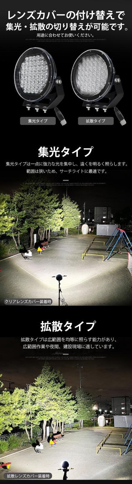 船 ledサーチライト 225W ハイパワー【クリア/拡散レンズ・2台