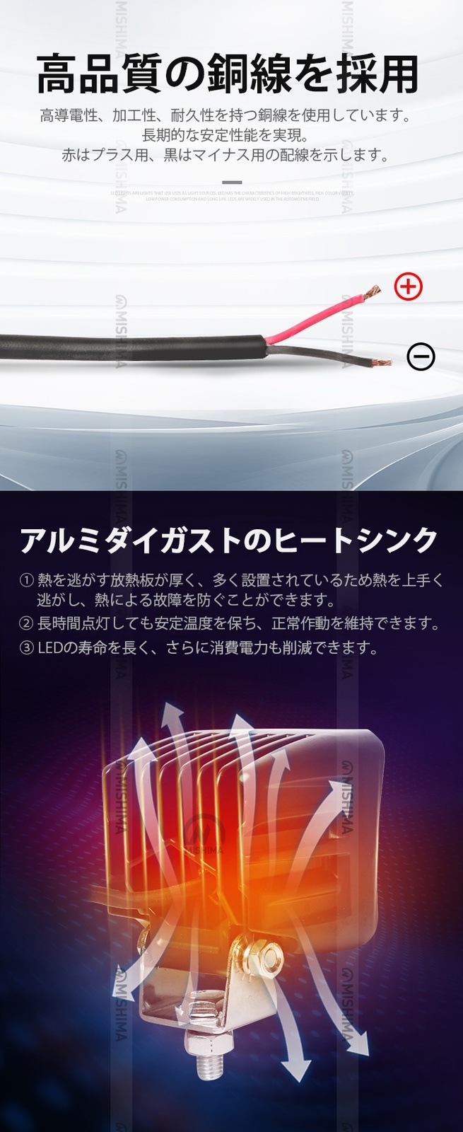 高品質 LED サーチライト 100W 12V/24V 対応 投光器 作業灯 msm88100 ワークライト オフロード補助灯 車両/重機用 LEDライト 防水 広角 照射角度調整可能