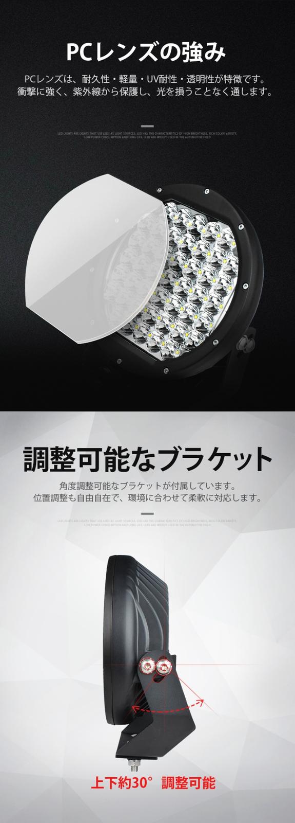 ワークライトled車 ワークライト12v 24v【クリア/拡散レンズ・3台