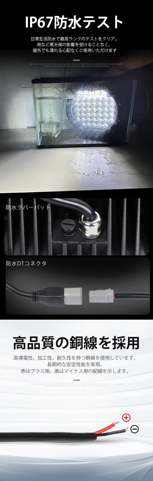 ワークライトled車 ワークライト12v 24v【クリア/拡散レンズ・3台