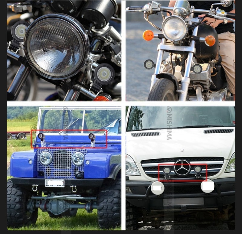 小型ledライト強力【バックランプ 増設 フォグランプ・4台・最大14ヵ月