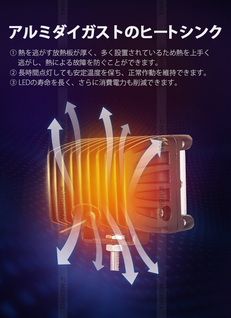 led作業灯12v led作業灯24v led作業灯ワークライト【20台/側面発光】ノイズ対策 60W  msm1260 ハイパワー LED作業灯/投光器/ワークライト