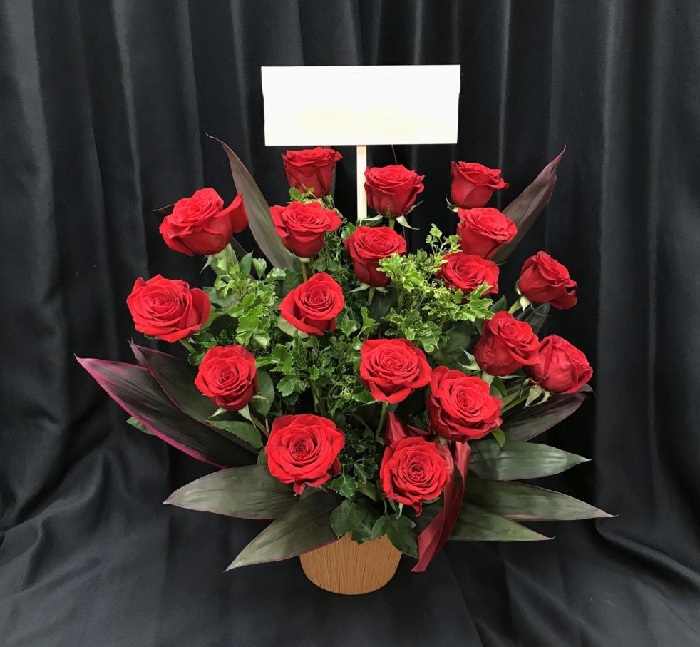 赤いバラのアレンジメント　