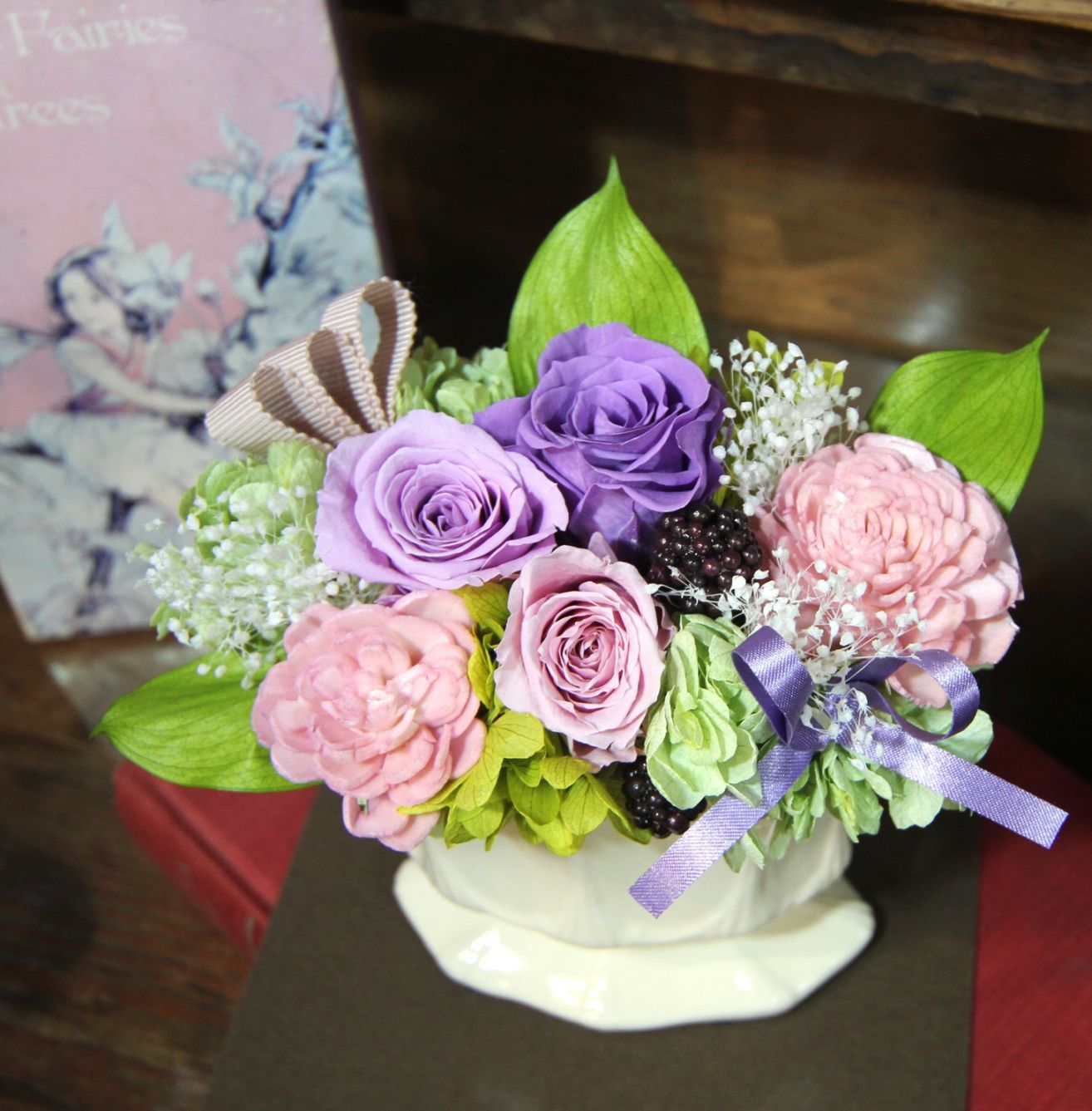 プリザーブドフラワー　ロレイン（バイオレット系）